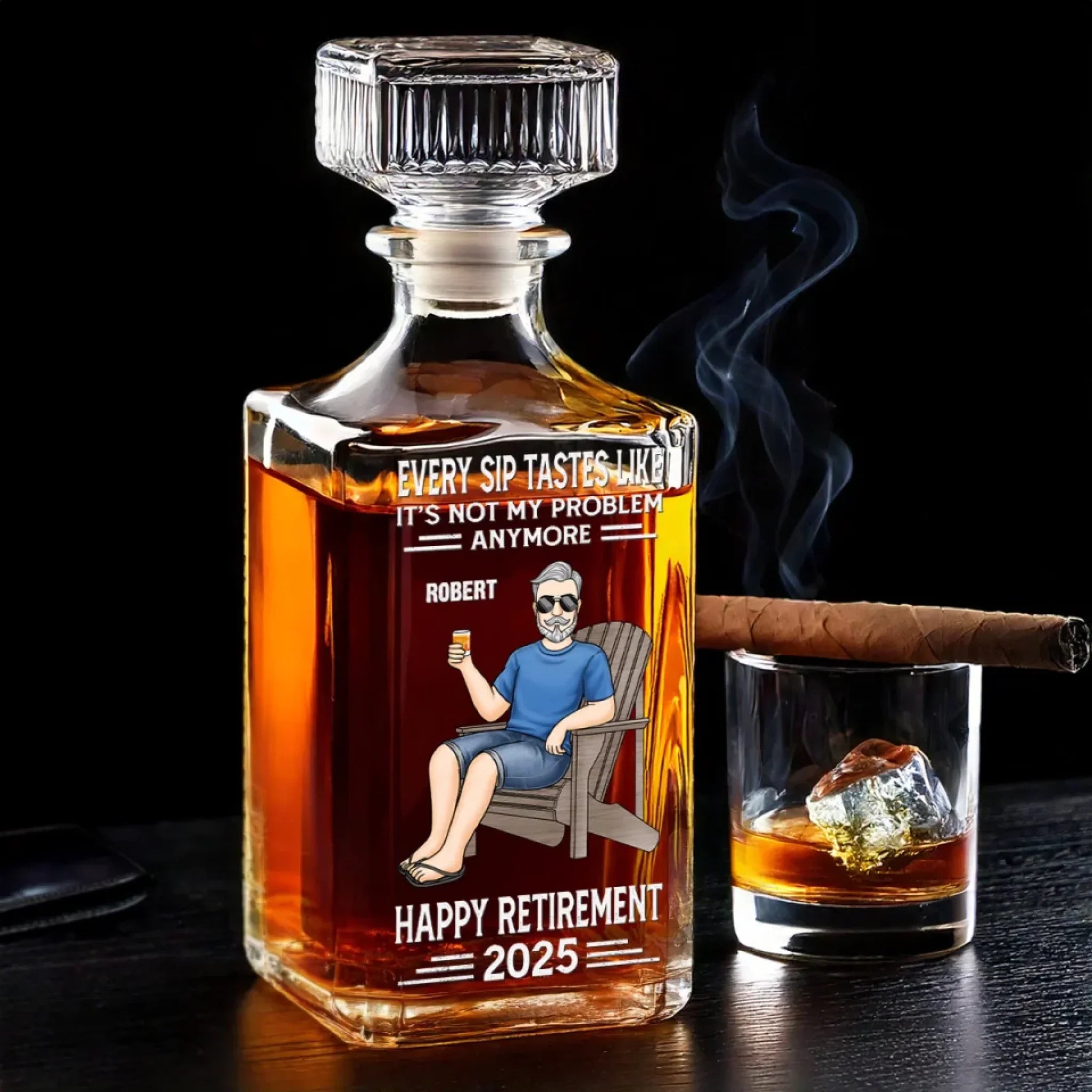 Bonisplus | The Coastal Pour Personalized Whiskey Bottle - A Retirement & Appreciation Gift