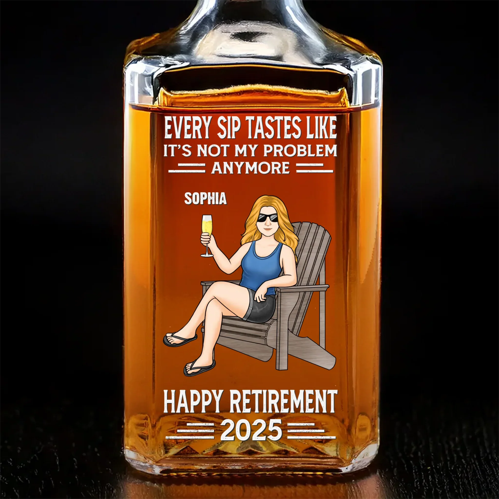 Bonisplus | The Coastal Pour Personalized Whiskey Bottle - A Retirement & Appreciation Gift