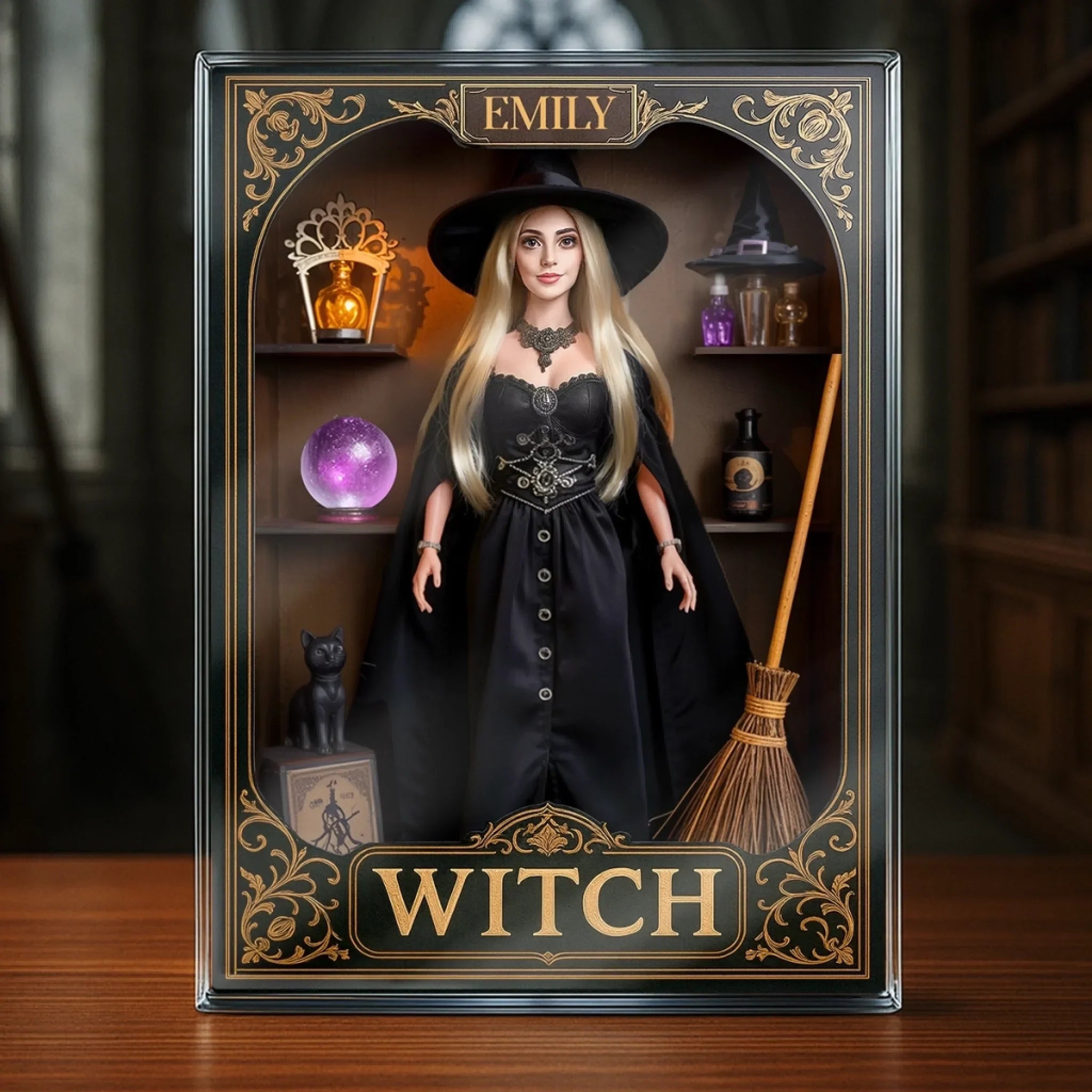 Bonisplus | Nocturnal Beauty Acrylic Plaque - Personalized Witchy Halloween Gift