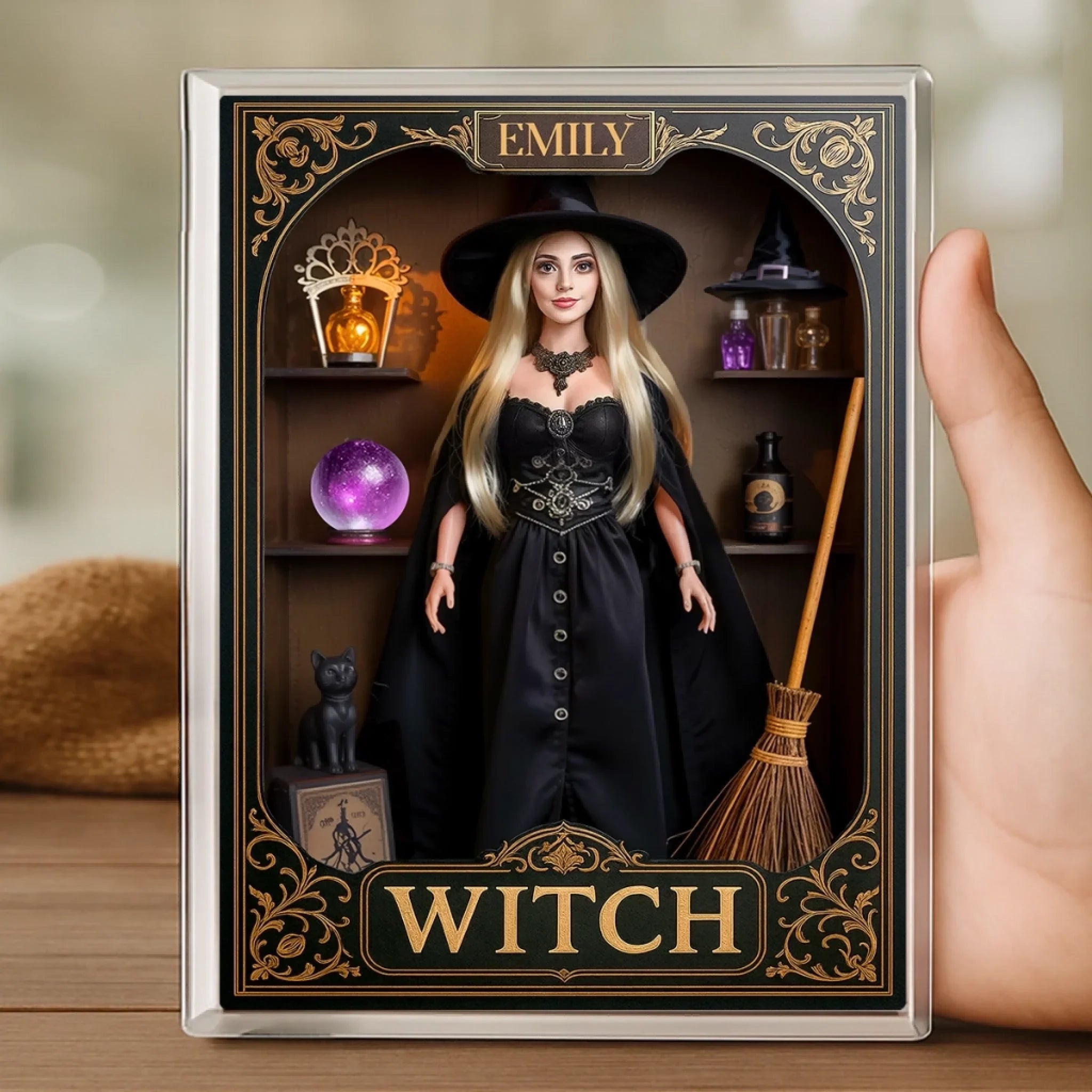 Bonisplus | Nocturnal Beauty Acrylic Plaque - Personalized Witchy Halloween Gift