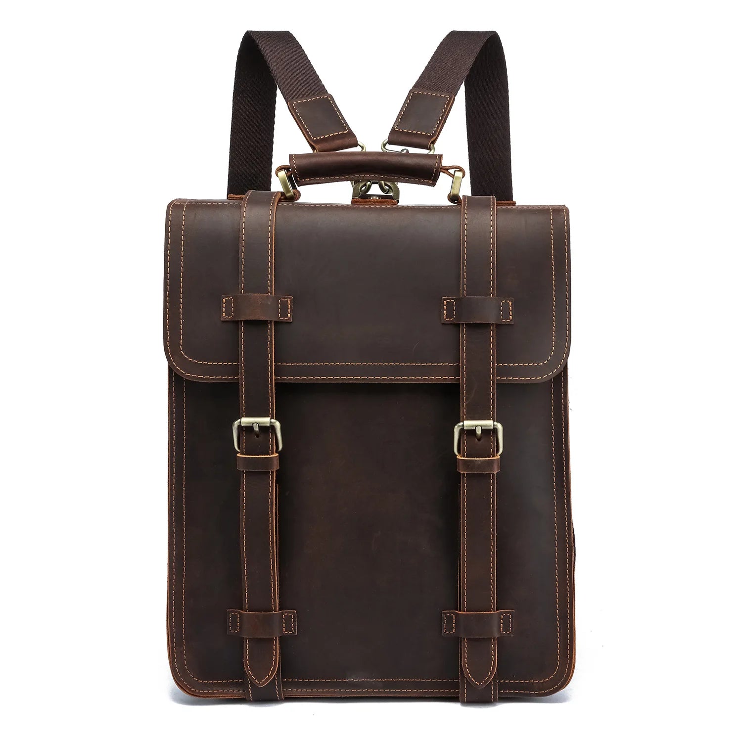 Men's Leather Rolling Backpack