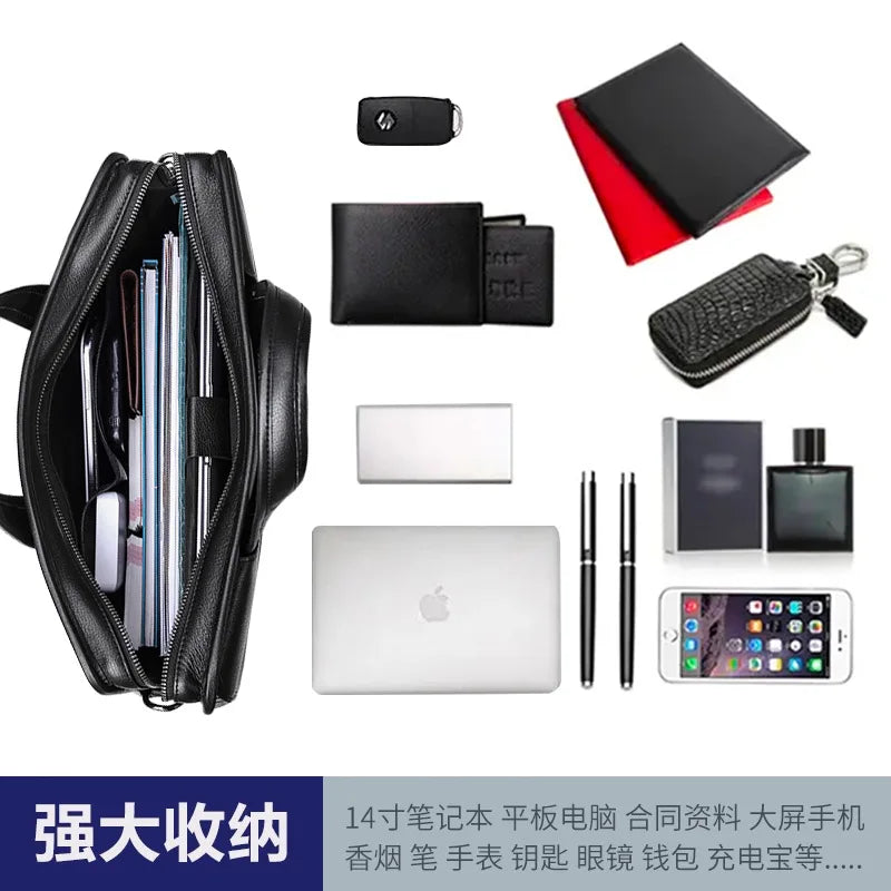 Men's Luxury Leather Messenger Bag