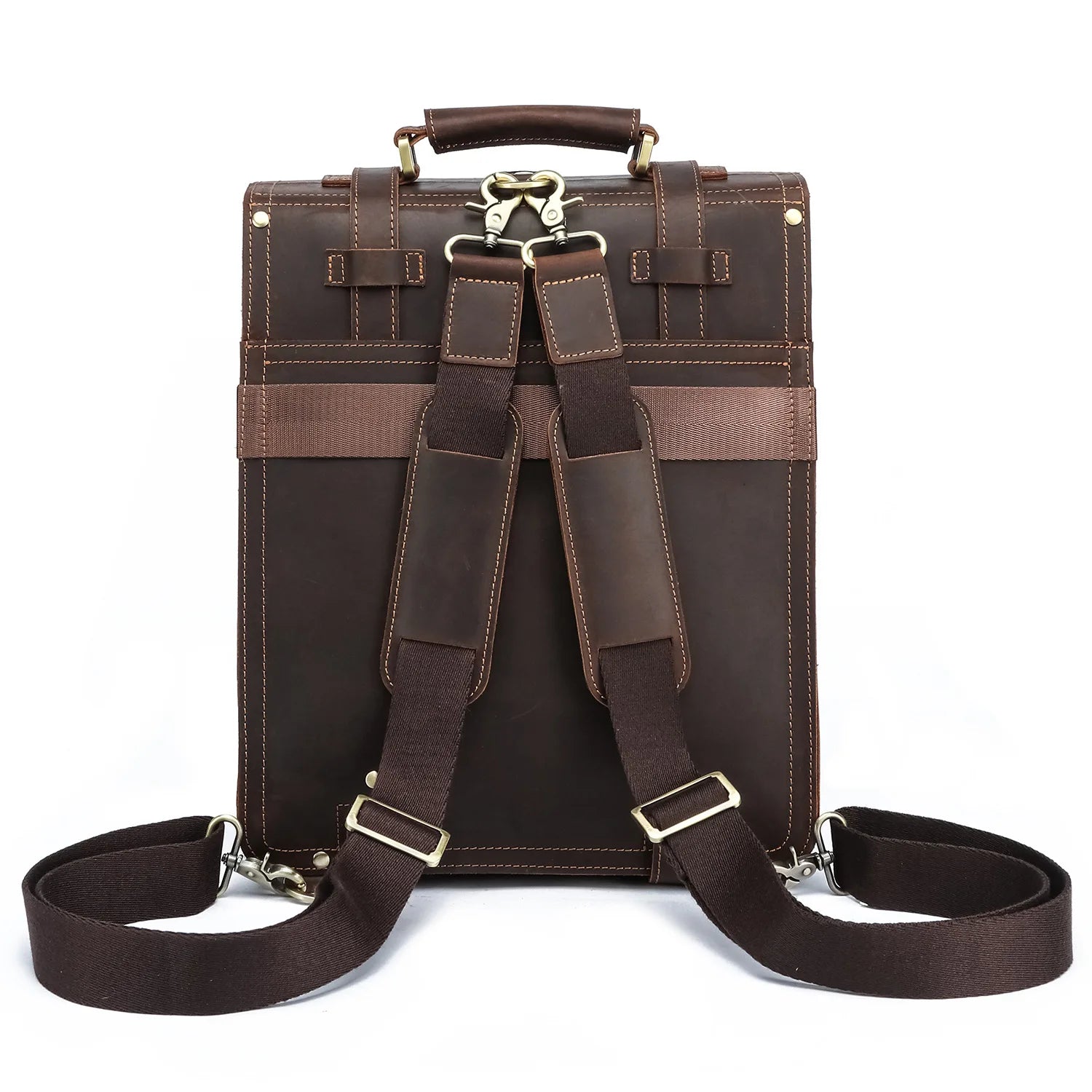 Men's Leather Rolling Backpack