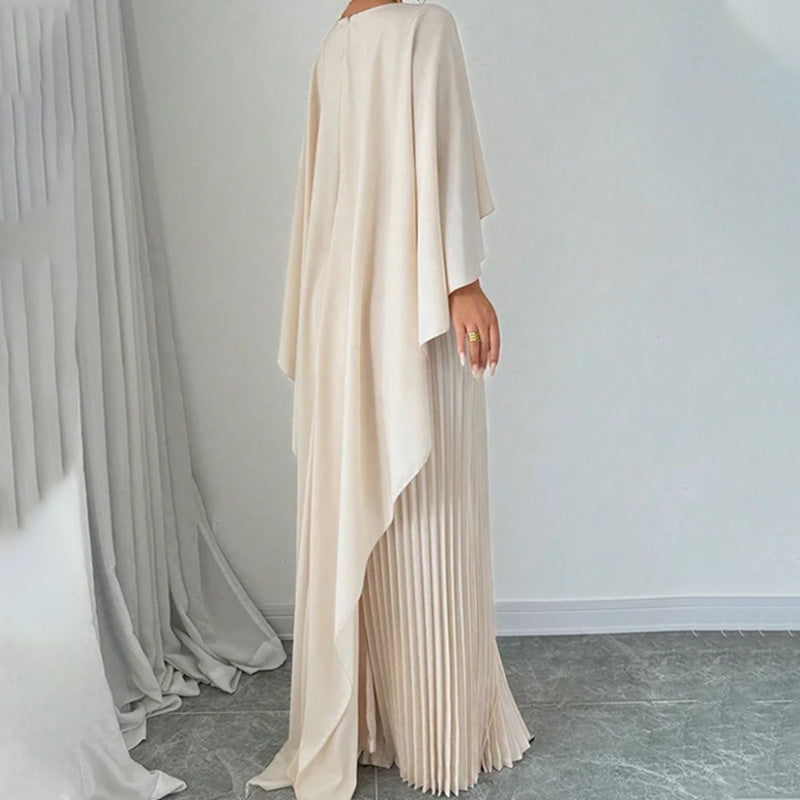 Bonisplus.com Elegant Unique Pressed Pleat Irregular Dress