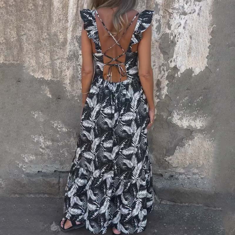 bonisplus.com Women's Printed Sleeveless Maxi Dress - Unique & Stylish